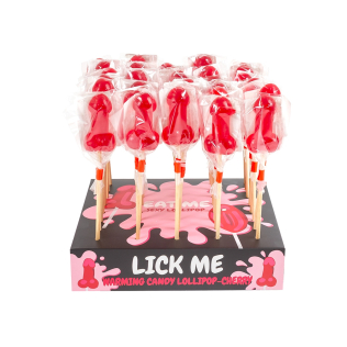 Леденец в форме пениса с вишневым и согревающим эффектом красного цвета Secret Play Penis Lollipop 