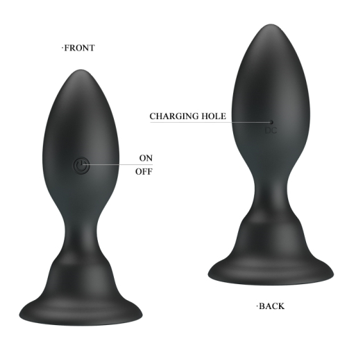 Анальный стимулятор с вибрацией черный PrettyLove - 6