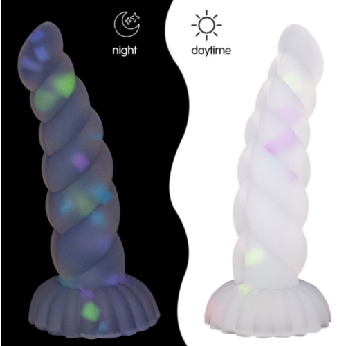 Светящийся фаллоимитатор на присоске Jelly Twine прозрачный - 2