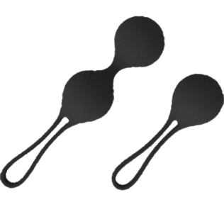 Набор вагинальных шариков черного цвета Ningbo aiLe Dona 2 штуки