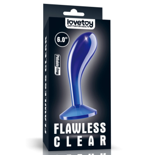 Анальная гелевая пробка на присоске синего цвета Lovetoy Flawless clear prostate plug