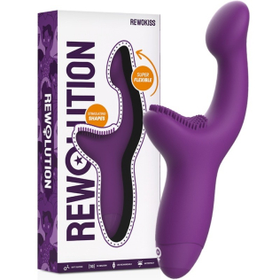 Вибратор с отростком для клитора фиолетового цвета Rewolution Rewokiss Vibrating