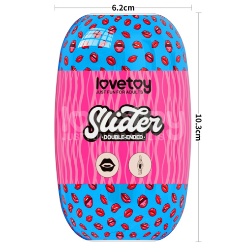 Двосторонній мастурбатор у колбі Ротик та Вагіна тілесного кольору Lovetoy - 2