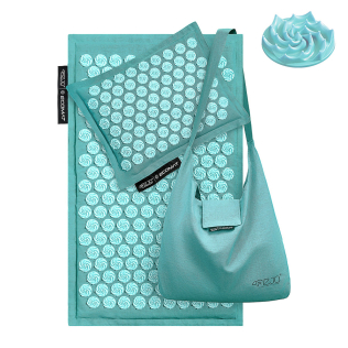Килимок акупунктурний з подушкою 4FIZJO Eco Mat Аплікатор Кузнєцова 68 x 42 см 4FJ0180 Turquoise/Turquoise