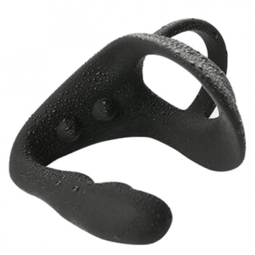 Массажер силиконовый для простаты Perineum с анальной пробкой черный - 2