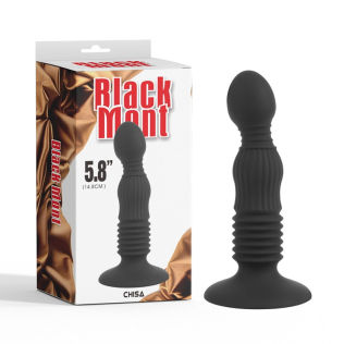 Анальная пробка на присоске черного цвета Chisa