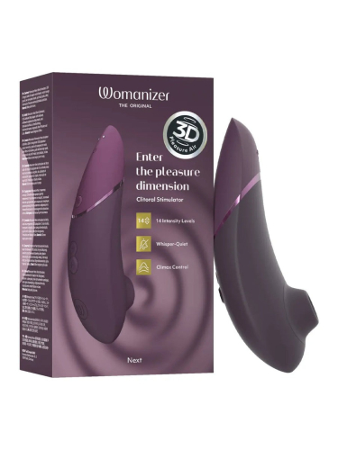 Вакуумный клиторальный стимулятор фиолетового цвета Womanizer Next Dark - 1