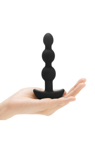 Анальні кульки з пультом та 2 моторами B-Vibe для інтимних ігор чорні - 4