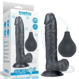 Фалоімітатор  з еякуляцією чорний Lovetoy 9 Squirt Extreme Dildo