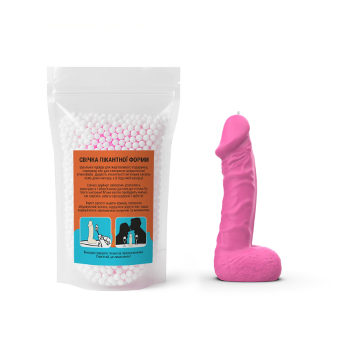 Свічка у вигляді члена рожевого кольору Чистий Кайф Medium - 4