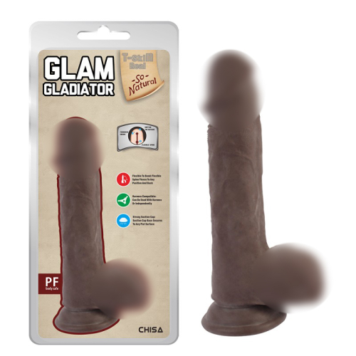 Фалоімітатор реалістичний на присосці коричневого кольору Chisa Glam Gladiator - 1