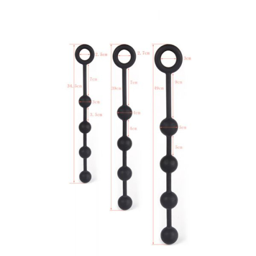 Анальные шарики L черного цвета Bdsm4u - 2