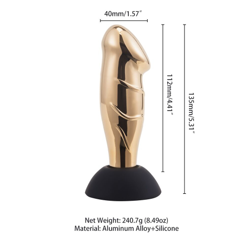 Вибромассажер простаты золотистого цвета Lockink Sevanda Hercules Vibrating - 7