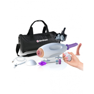 Секс машина на присосках для двоих белого цвета  и в комплекте 2 Фаллоимитатора реалистичных и Мастурбатор вагина с пультом ДУ Pipedream Fetish Fantasy Series International Couples Sex