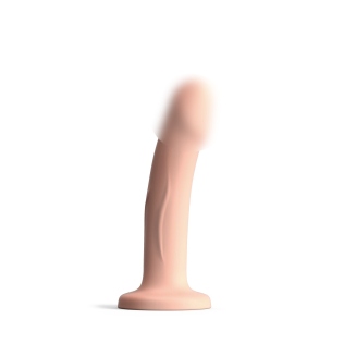 Насадка для страпону на присосці термоактивна силіконова тілесного кольору Dorcel Real Pleasure розмір S