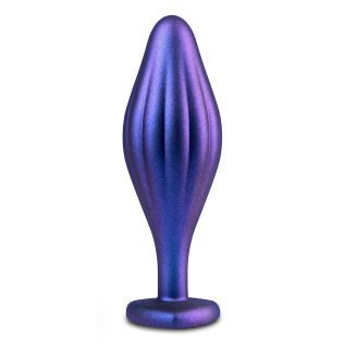 Анальная пробка рельефная фиолетовая с серебристым камушком в форме сердца Blush Anal Adventures Matrix