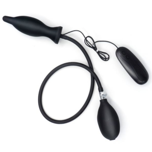 Надувная анальная пробка с 10 режимами вибрации - 3