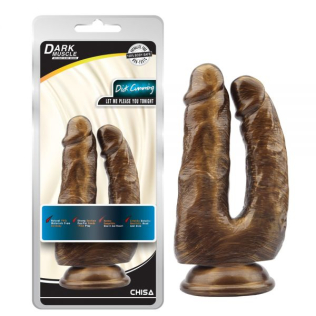 Подвійний фалоімітатор реалістичний на присосці золотистого кольору Chisa Dick Cumming