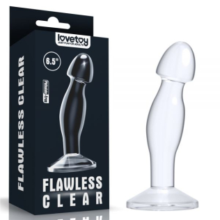 Анальная пробка массажер простаты прозрачный Flawless Clear Prostate Plug 6.5