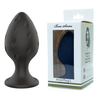 Анальная пробка черного цвета размер L BOSS of TOYS Boss Series