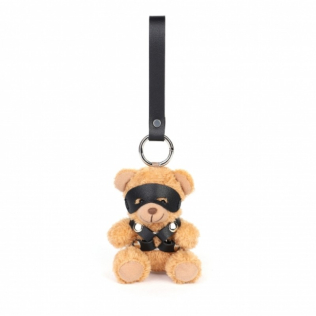 Брелок БДСМ плюшевый мягкий мишка в бондаже телесного цвета Bdsm4u