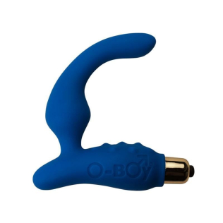 Массажер простаты Rocks Off O-Boy Blue Синий анатомический силиконовый Рокс Офф О Бой 7 режимов вибрации