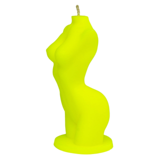 Свеча для эротических игр с воском в виде женского торса желтого цвета LOVE FLAME Lady Yellow Fluor