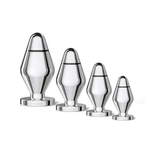 Металева срібляста анальна пробка для електростимулятора Mystim Big John - 8