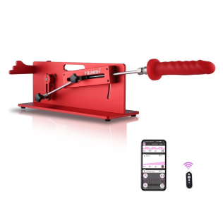  Секс машина с системой крепления насадок и смарт управлением настольная версия красного цвета Hismith Table Top Premium AK-01