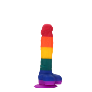 Радужный 17,5/3,3 см фаллоимитатор на присоске реалистичный COLOURFUL LOVE DILDO