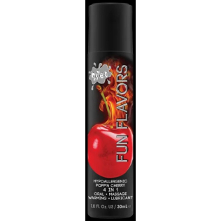 Оральний лубрикант на водній основі та зі зігріваючим ефектом зі смаком вишні Wet Fun 4 в 1 30 мл