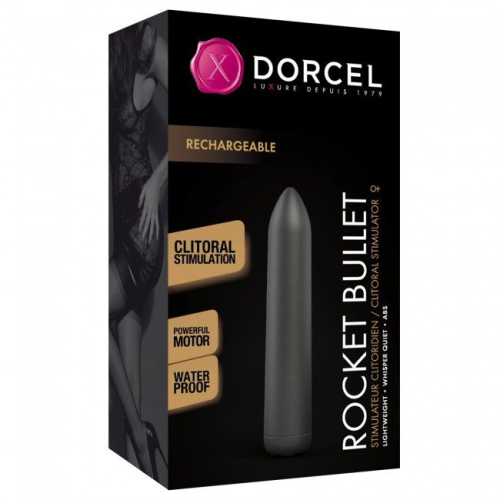 Перезаряжаемая вибропуля для клитора чёрная Dorcel Rocket Bullet - 3