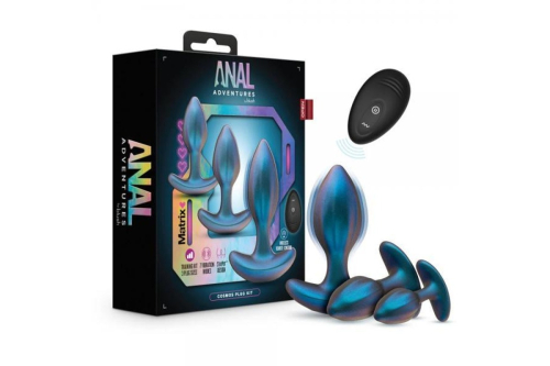 Набор анальных вибропробок на пульте управления голубые Blush Anal Adventures - 1