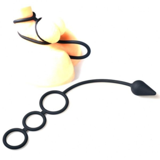 Анальная пробка с кольцами Master Series Triple Threat Silicone