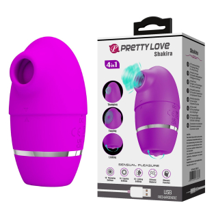 Вакуумный стимулятор клитора 3 в 1 розового цвета Lybaile Pretty Love Shakira