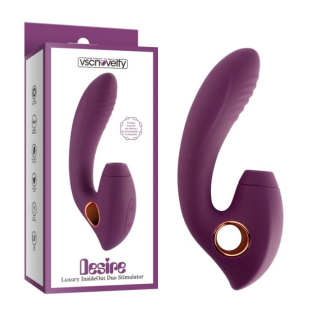 Вибратор для точки G и с отростком с вакуумной стимуляцией клитора фиолетового цвета Vscnovelty Desire luxury Duo Stimulator