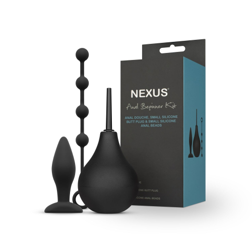 Набор анальная пробка анальные бусы и анальный душ черного цвета Nexus ANAL BEGINNER KIT - 2