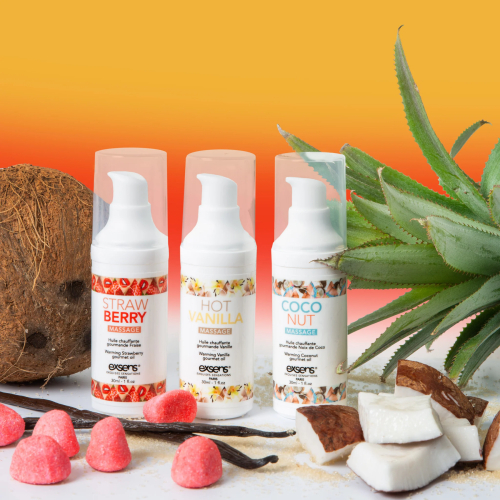 Набір їстівних масажних олій з зігріваючим ефектом EXSENS lets Travel 3 по 30 мл - 4