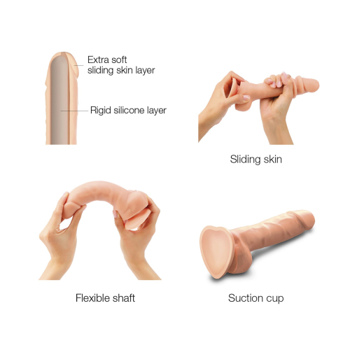 Фаллоимитатор Strap-On-Me SLIDING SKIN REALISTIC DILDO VANILLE - L - 3