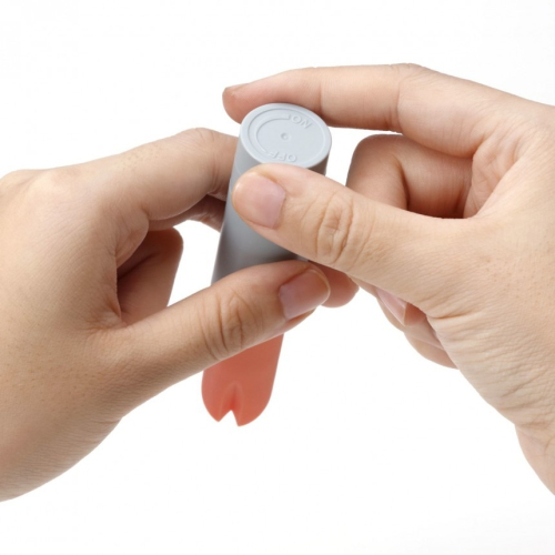 Віброкуль для стимуляції клітора у вигляді помади медичний силікон помаранчева з сірим Iroha Stick Tenga - 4