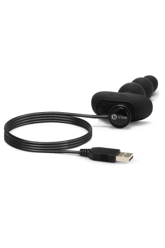 Анальні кульки з пультом та 2 моторами B-Vibe для інтимних ігор чорні - 6