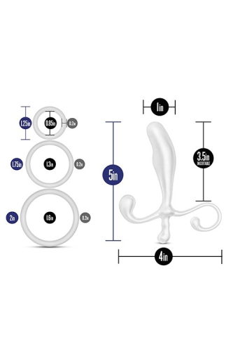 Массажер простаты с эрекционными кольцами белого цвета Blush - 3