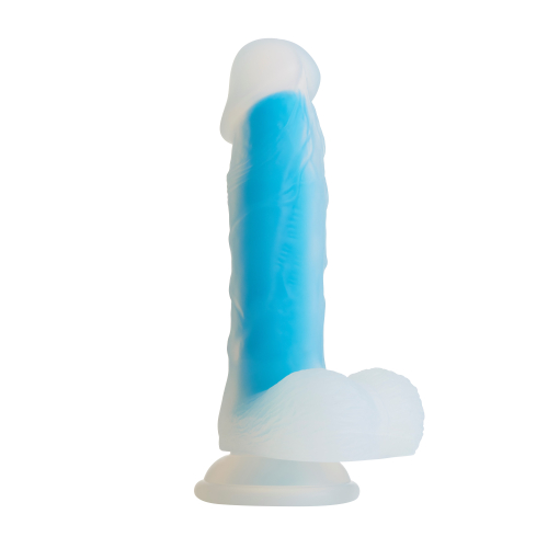 Фалоімітатор на присоску Blue Mamba великий, колір: блакитний So Divine - 1