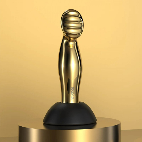 Вибратор для простаты с пультом ДУ металлический золотистого цвета Lockink Sevanda Eros - 1