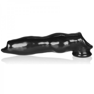 Утолщающая насадка на пенис из суперреалистичного материала черная FIDO pup-knot cocksheath OXBALLS