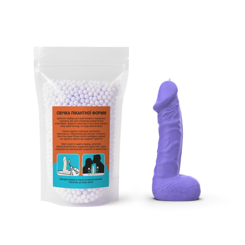 Свічка у вигляді члена фіолетового кольору Чистий Кайф Medium - 4