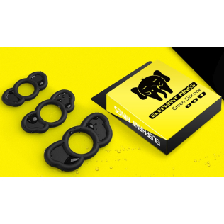 Набор силиконовых эрекционных колец черного цвета Boss of toys Elephant rings 3 штуки