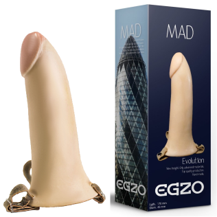 Полый страпон для мужчин (Фаллопротез) поясной телесного цвета EGZO MAD FH05