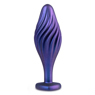 Анальная пробка рельефная фиолетовая с серебристым камушком в форме сердца Blush Anal Adventures Matrix