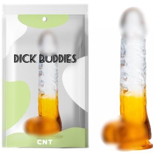 Фалоімітатор реалістичний на жовтому присоску з прозорим кольору Cnt Transparent Gradient